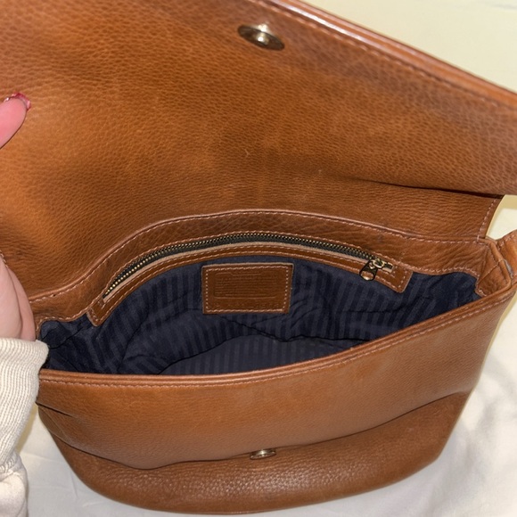 COACH Leather British Tan Pebbled Leather Crossbody Bag - Picture 5 of 8